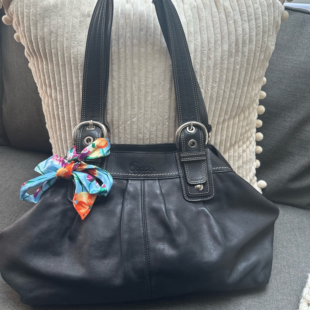 Coach F13733 handbag and twilly with unbranded wallet